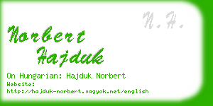 norbert hajduk business card